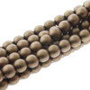 4mm Matte Antique Gold Glass Round Pearls - 120 Beads