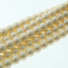 4mm Matte Cream Glass Round Pearls - 120 Beads