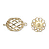 15x12mm Gold Plated Oval Cage (2 Ct.)