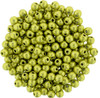 3mm Saturated Metallic Primrose Yellow Druk Glass Pearls (100pk)