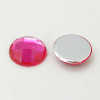 Imitation Taiwan Acrylic Rhinestone Cabochons, Faceted, Half Round/Dome, Medium Violet Red, 18x5mm (6pk)