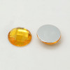 Imitation Taiwan Acrylic Rhinestone Cabochons, Faceted, Half Round/Dome, Goldenrod, 18x5mm (6pk)