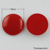 Painted Glass Cabochons, Half Round/Dome, Red, 18mm, 5mm(Range: 4.5~5.5mm) thick (6pk)
