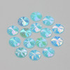 Acrylic Cabochons, AB Color Plated, Faceted, Dome/Half Round, Deep Sky Blue, 12x3mm (12pk)