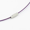 Steel Wire Necklace Cord, Nice for DIY Jewelry Making, with Brass Screw Clasp, Purple, 17.5"; 1mm; clasp: 12x4mm