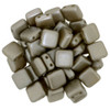 6mm 2-Hole Pearl Coat Brown Sugar Tile Beads - 50pk