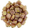 6mm 2-Hole Opaque Rose Gold Topaz Tile Beads - 25pk