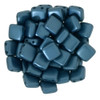 6mm 2-Hole Pearl Coat Steel Blue Tile Beads - 50pk