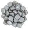 6mm 2-Hole Pearl Coat Silver Tile Beads - 50pk