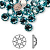 SS34 Light Turquoise Austrian Flat Back Crystal (6pk)