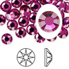 6pk SS34 Fuchsia Austrian Flat Back Crystal (2088)