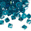 8mm Blue Zircon AB Preciosa Bicone (2pk)