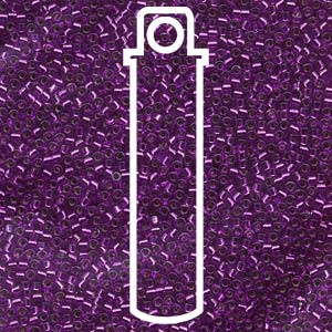 11/0 Dyed Silver Lined Bright Violet Delica Bead DB1345 (7.2 Grams)