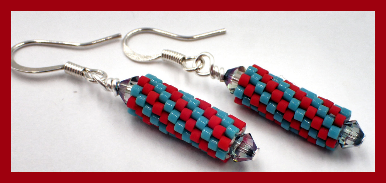 Peyote Tube Earrings INSTANT DOWNLOAD PDF Pattern