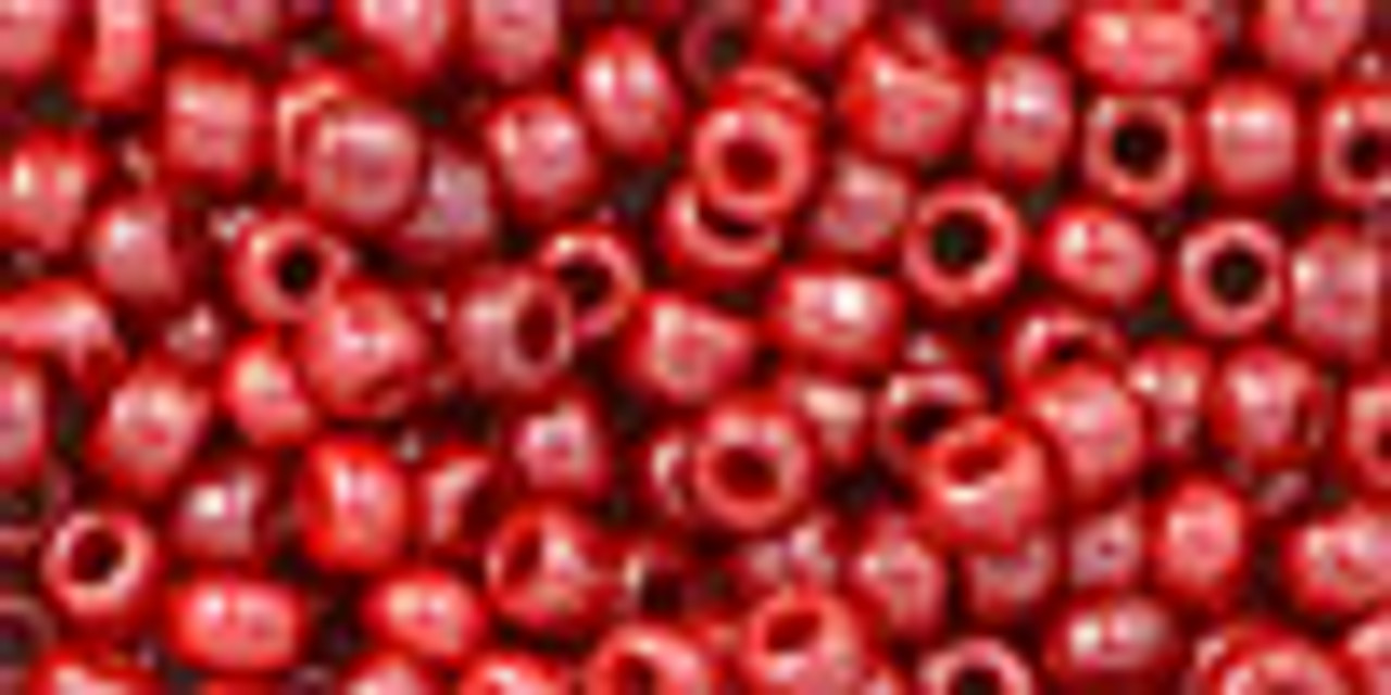 8/0 Opaque Lustered Cherry Toho Seed Beads (20 Grams) 08-125