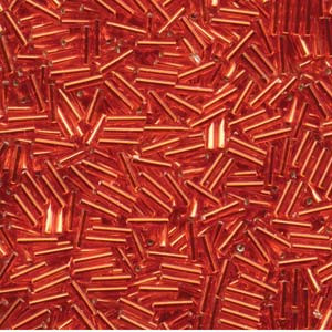 6mm Silver Lined Red Bugle Beads (20 Grams) BGL2-9043