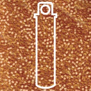 11/0 Semi Matte Light Peach Lined Amber Miyuki Seed Beads (20 Grams) 11-91922