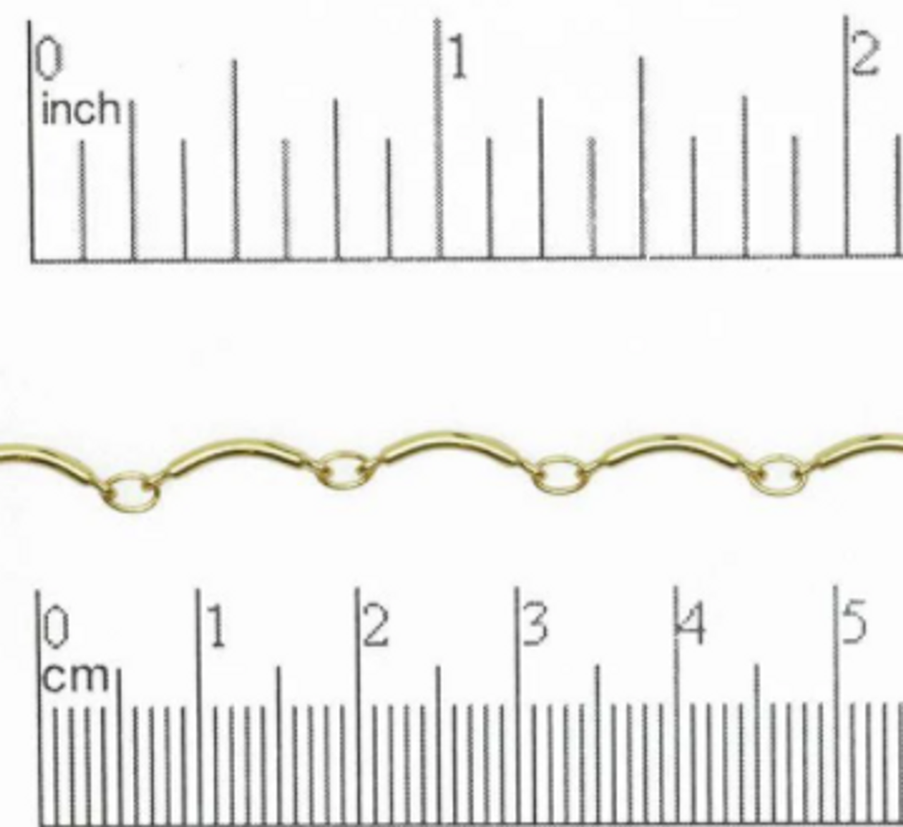 12x1.5mm Gold Plated Curved Bar Chain - 36 inches
