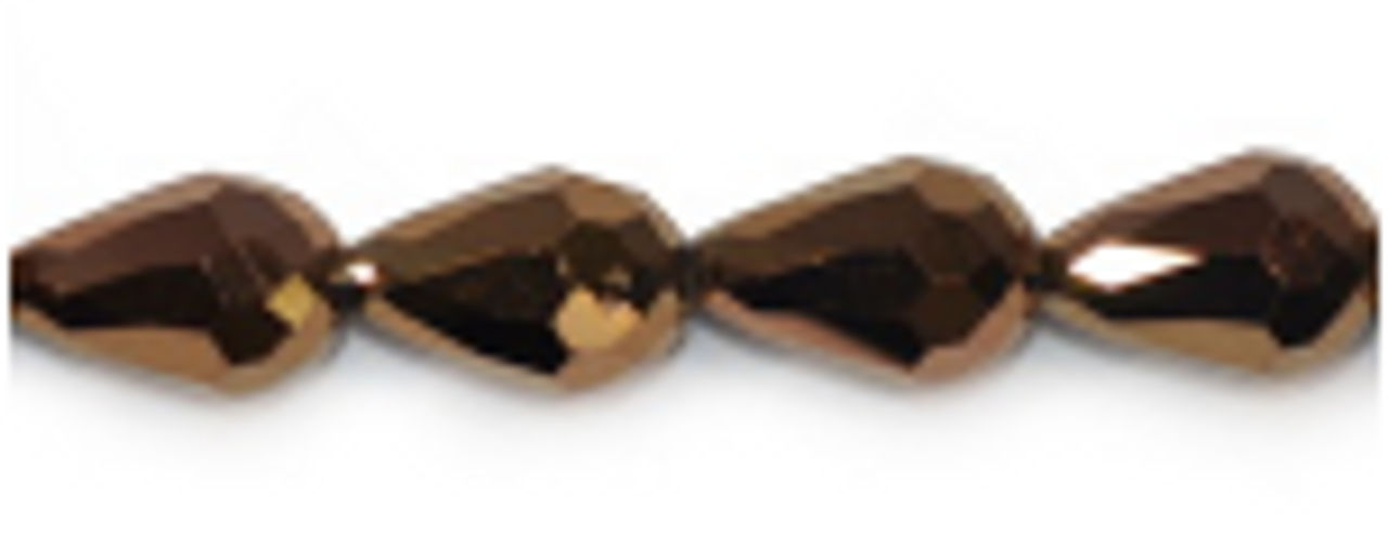 4pk 14x10mm Copper Thunder Polish Teardrop