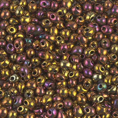 3.4mm Metallic Gold Iris Drop Beads (10 Grams) DP-462