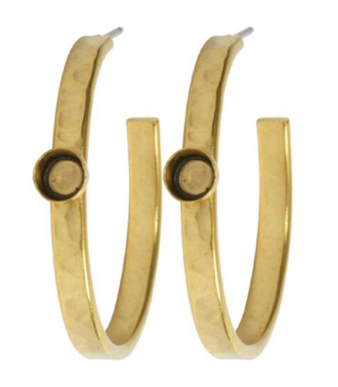 Gold Earring Post Hoop Bitsy Post (1 Pair)