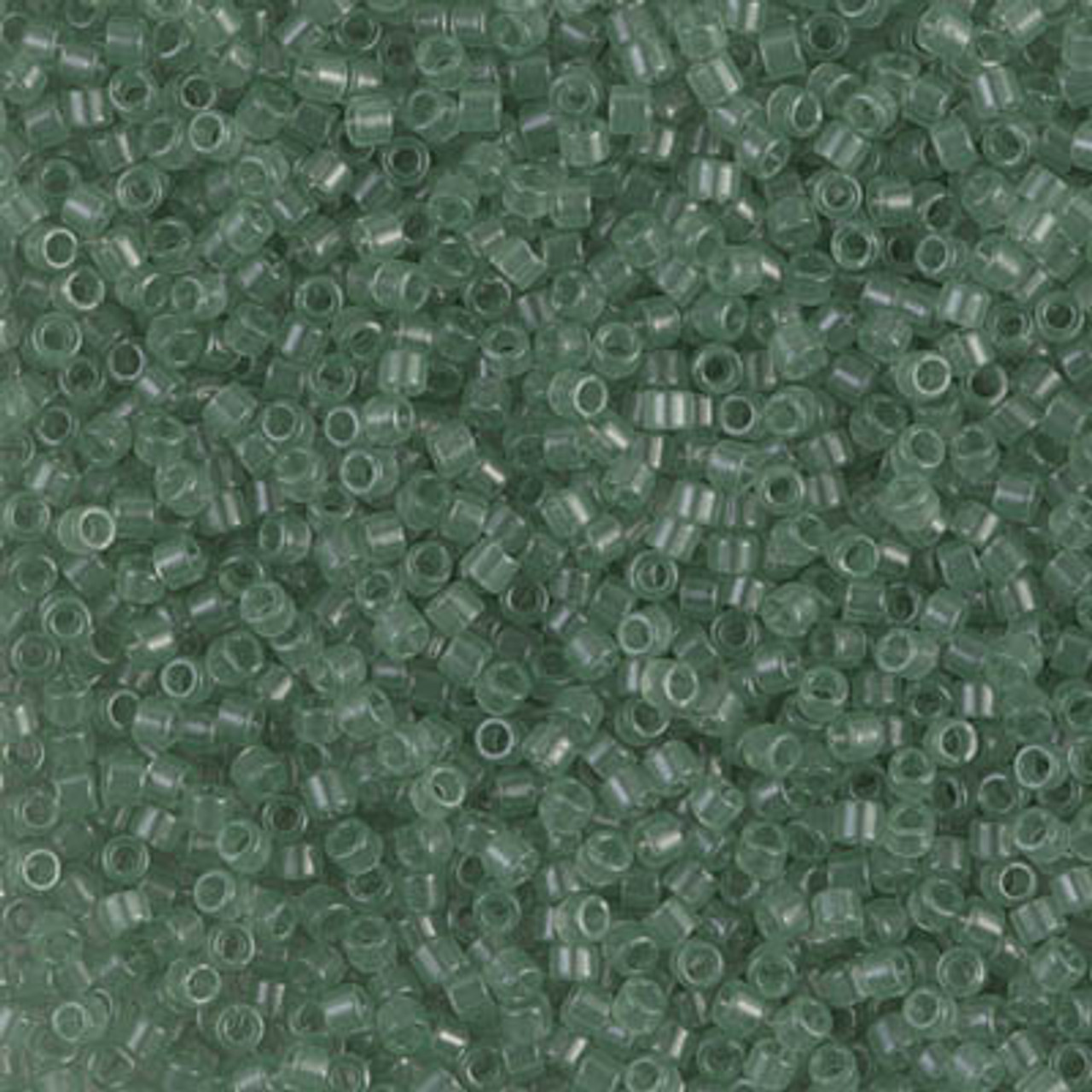 11/0 Transparent Light Moss Green Delica Beads (DB1415) 7.2 Grams