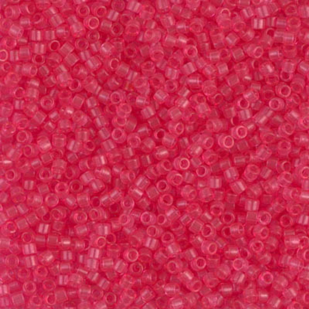 11/0 Dyed Transparent Bubble Gum Pink Delica Beads (DB1308) 7.2 Grams