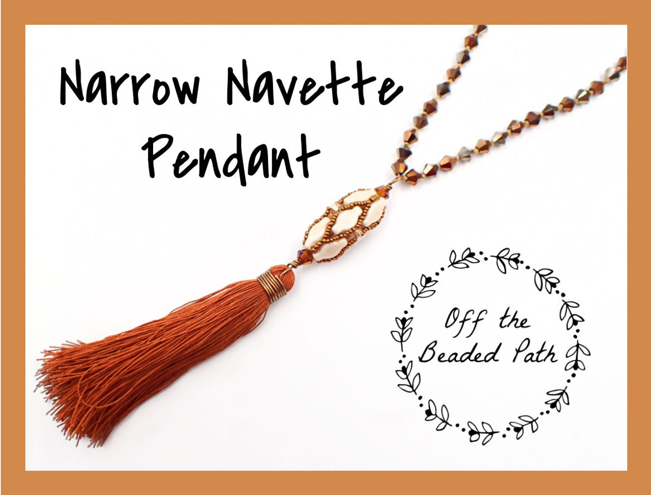 Narrow Navette Pendant PRINTED Pattern