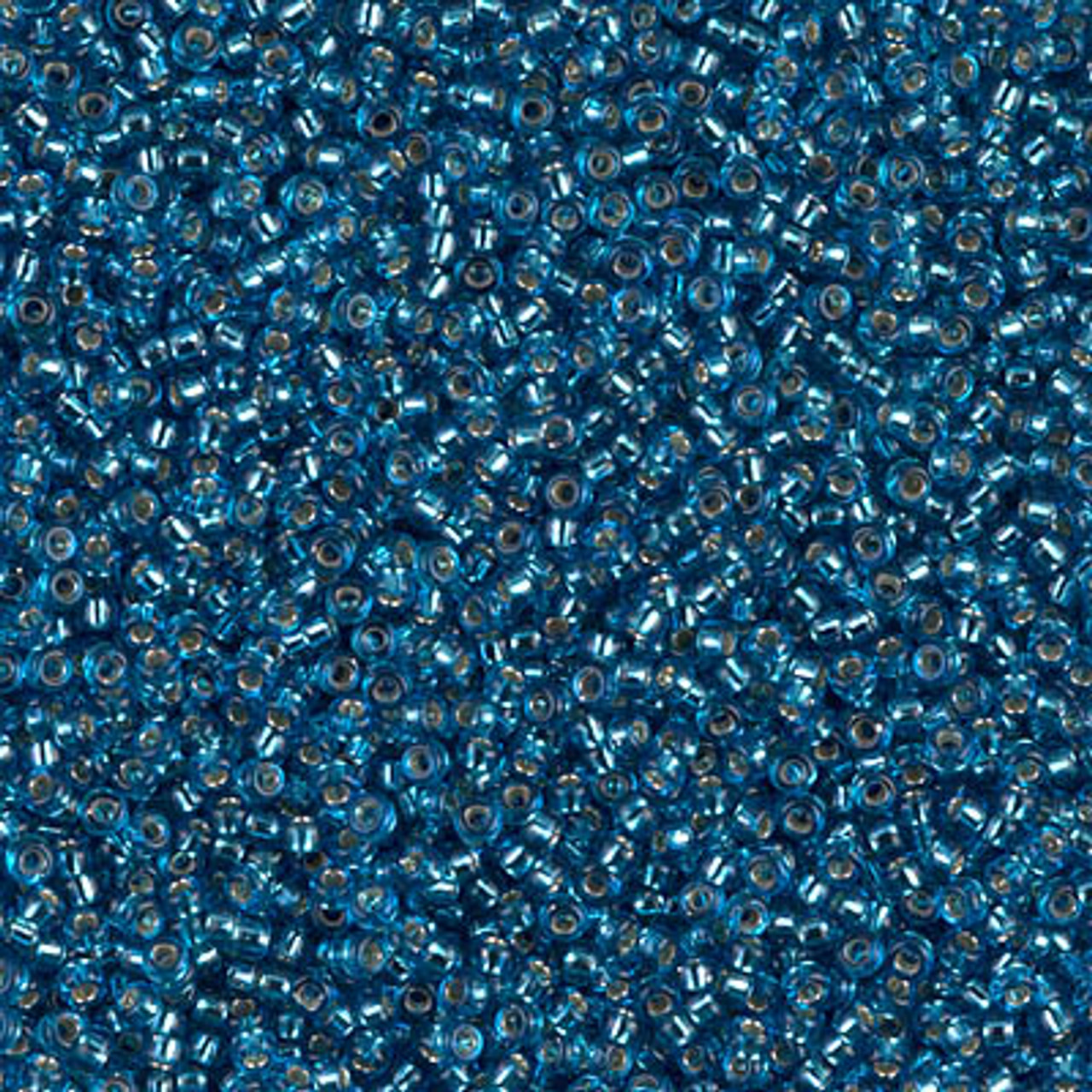 15/0 Silver Lined Capri Blue Miyuki Seed Beads (7.2 Grams) 15-25