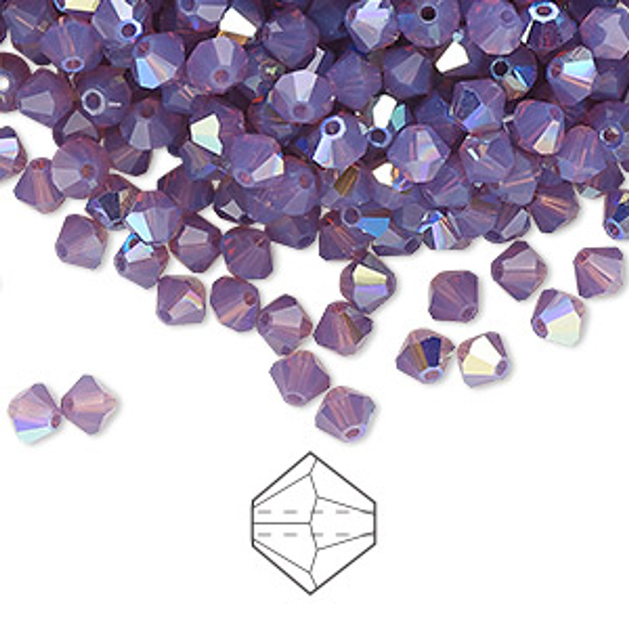 4mm Amethyst Opal AB Preciosa Bicone (12pk)