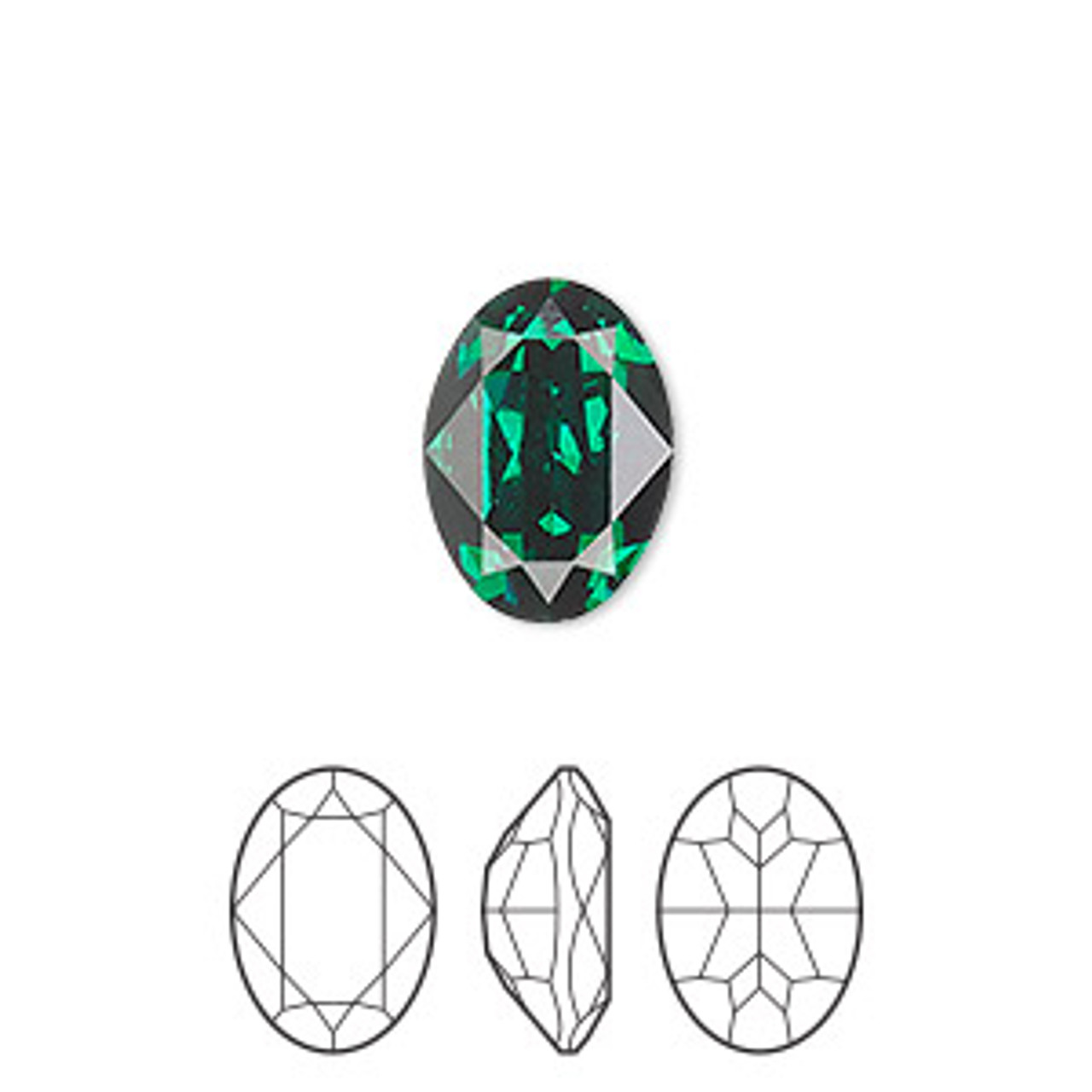 14x10mm Emerald Preciosa Oval (1 Piece)