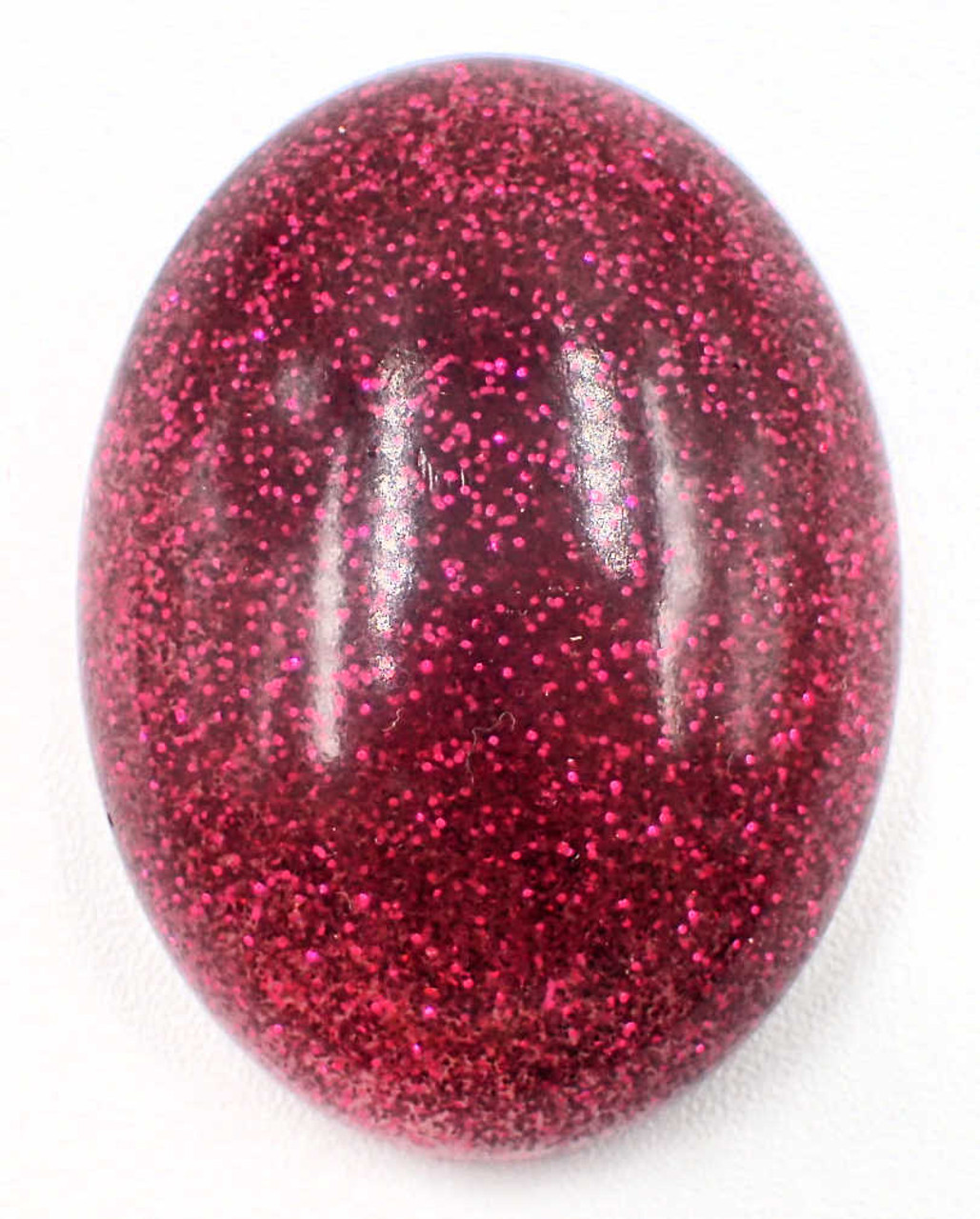 40x30mm Dark Pink Glitter Oval Cabochon