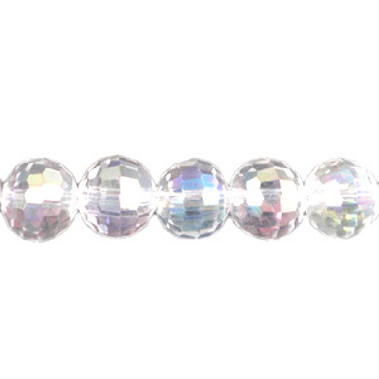 10mm 96 Cut Crystal AB Thunder Polish Round Beads (40 Beads)