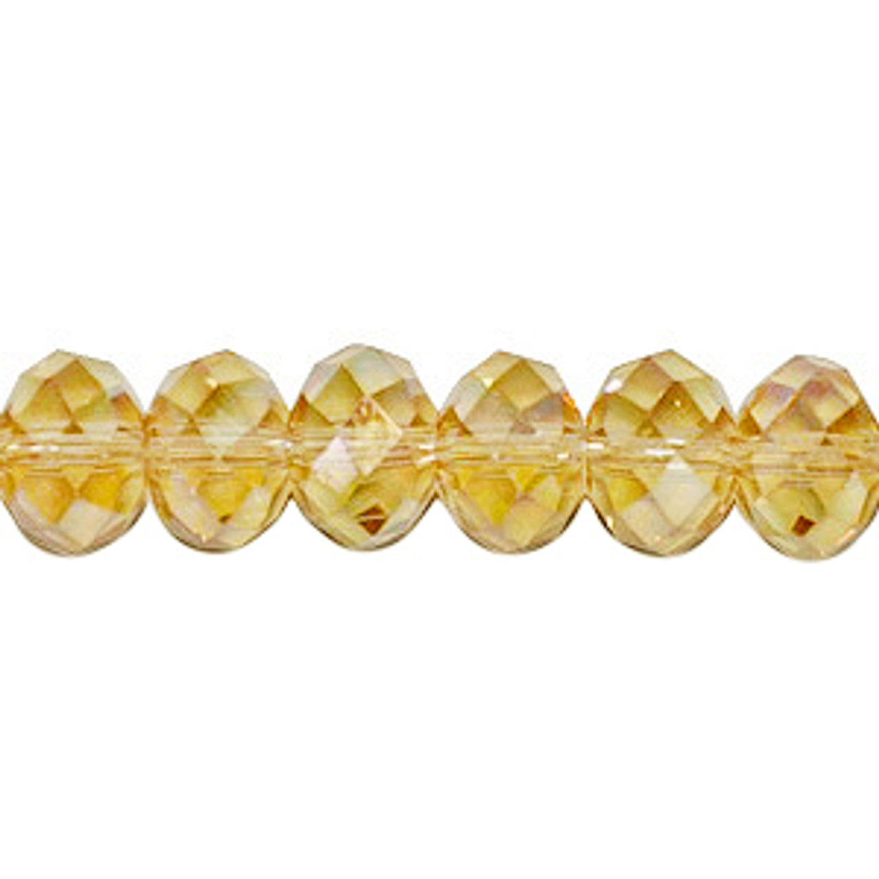 3X2mm Gold Champagne Faceted Roundel (Aprrox 150 Beads) #3