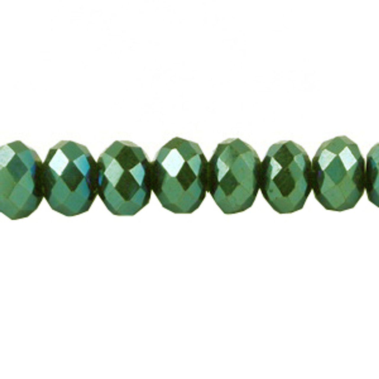 3X2mm Green Light Faceted Roundel (Aprrox 150 Beads) #41