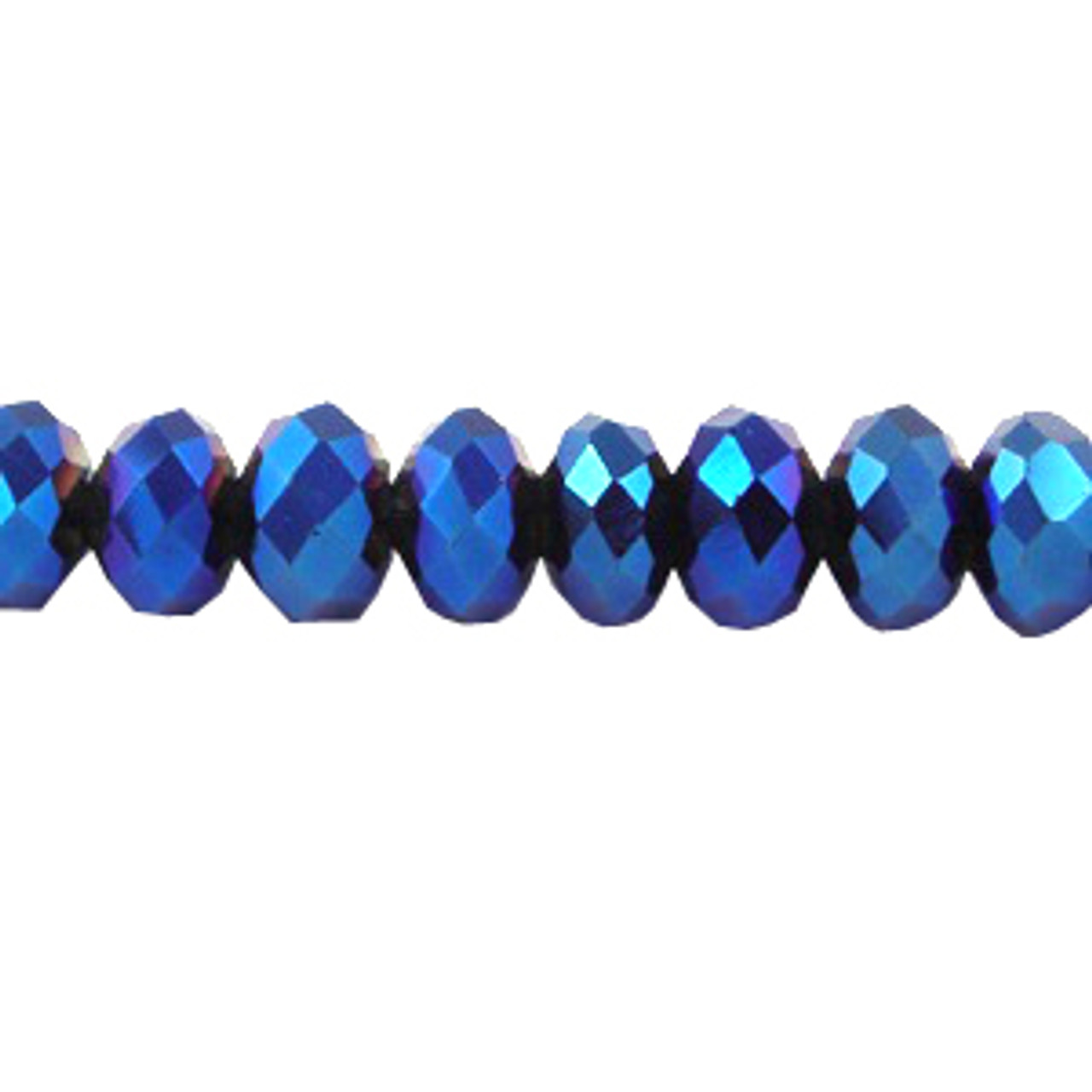 3X2mm Blue Light Faceted Roundel (Aprrox 150 Beads) #39