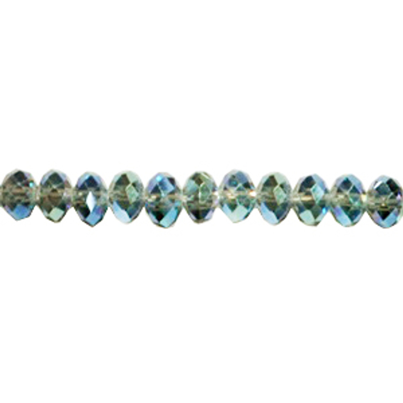 3X2mm Magic Blue Faceted Roundel (Aprrox 150 Beads) #53