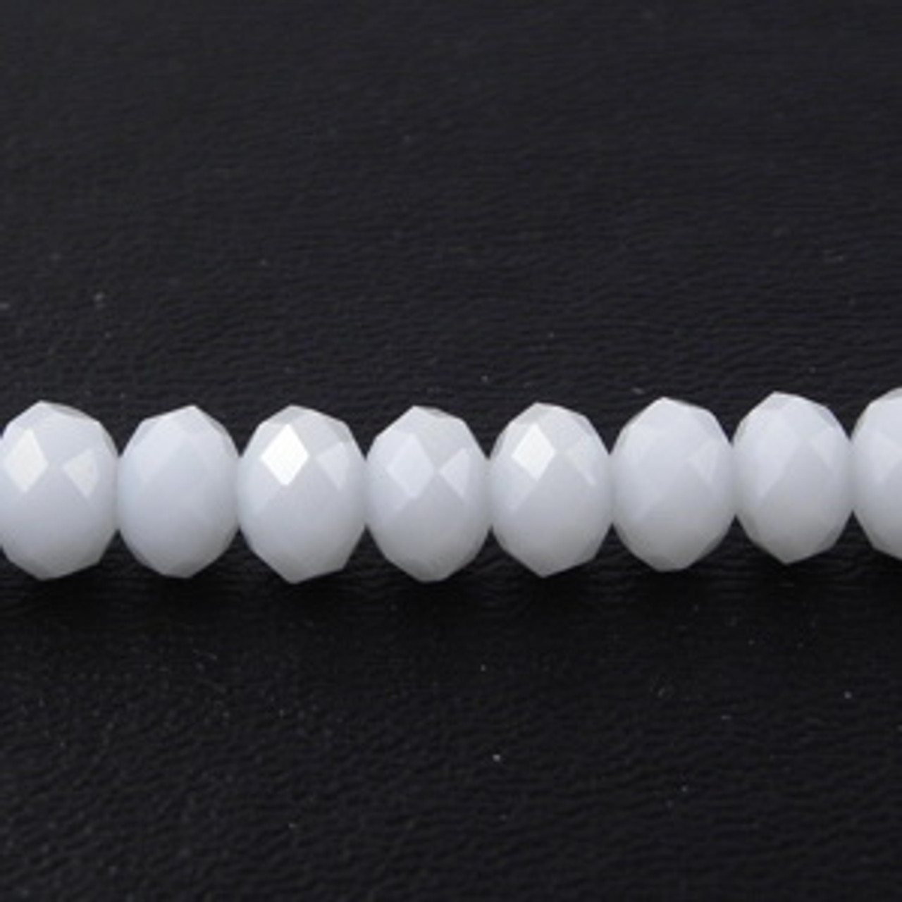 4x3mm White Jade Faceted Roundel (115-118 Beads) #45
