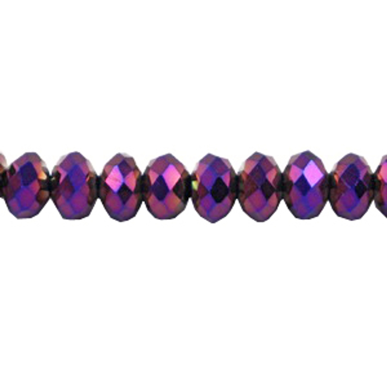 4x3mm Purple Light Faceted Roundel (115-118 Beads) #40