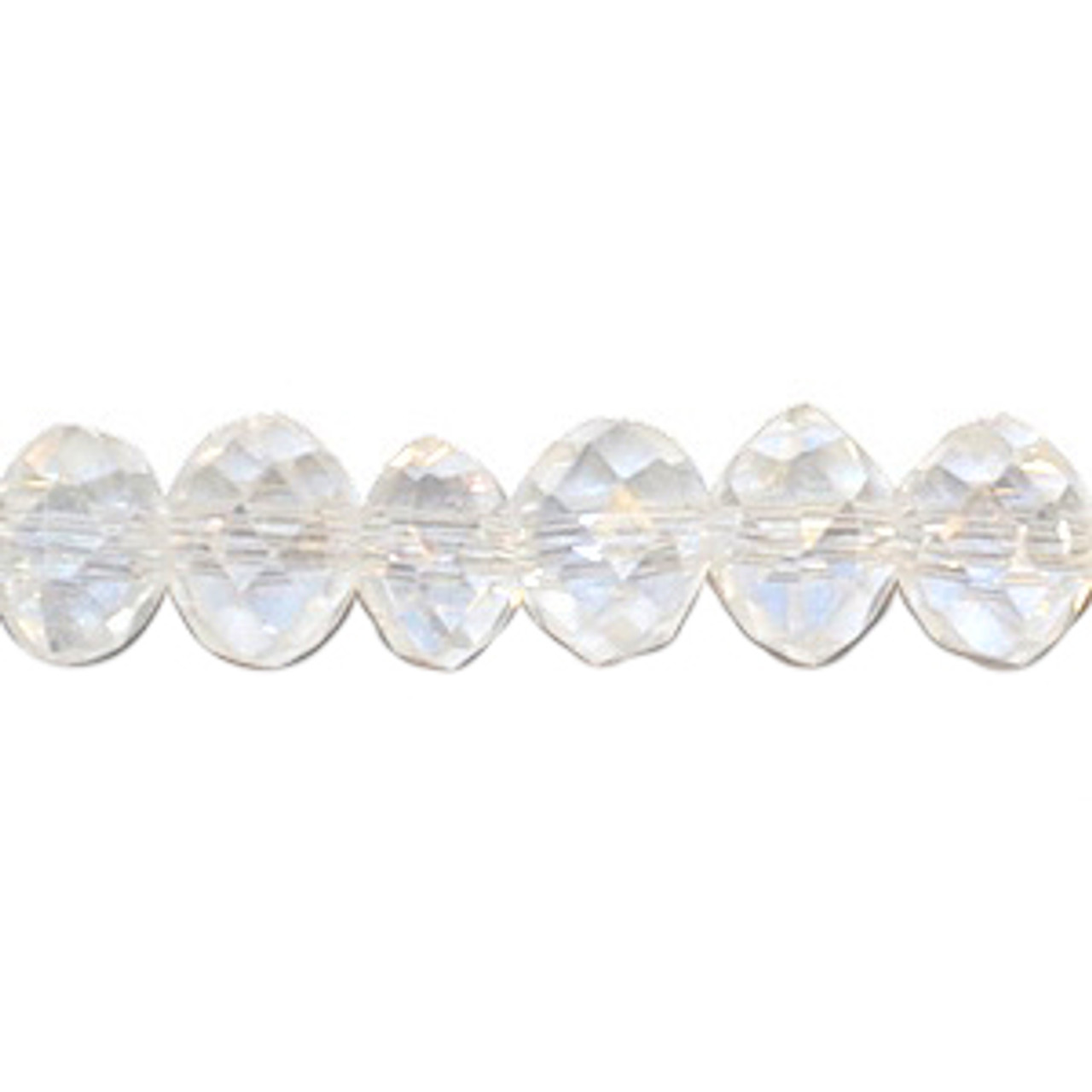 6x4mm Crystal AB Faceted Roundel (100 Beads) #1AB