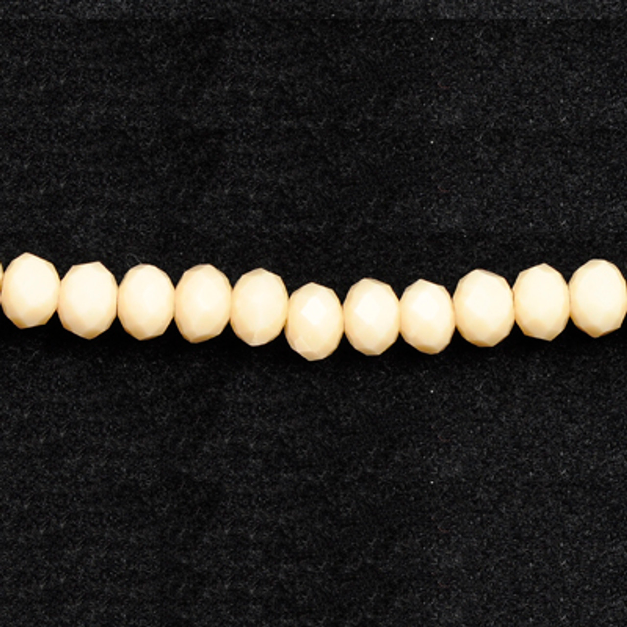 6x4mm Beige Faceted Roundel (100 Beads) #69