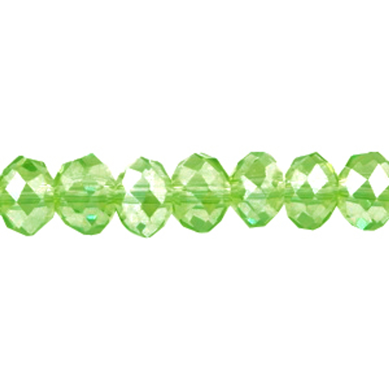 8x6mm Light Olivine Faceted Roundel (65 Beads) #23