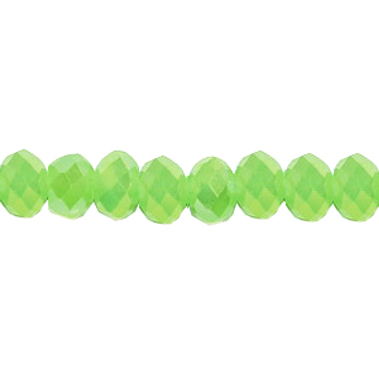 8x6mm Green Jade Faceted Roundel (65 Beads) #52