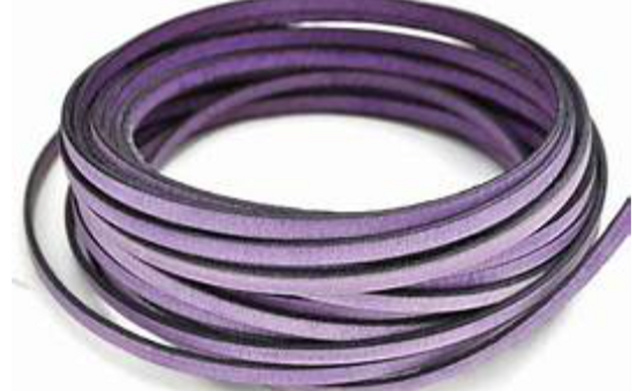 5mm Flat Leather - Purple - 2 foot