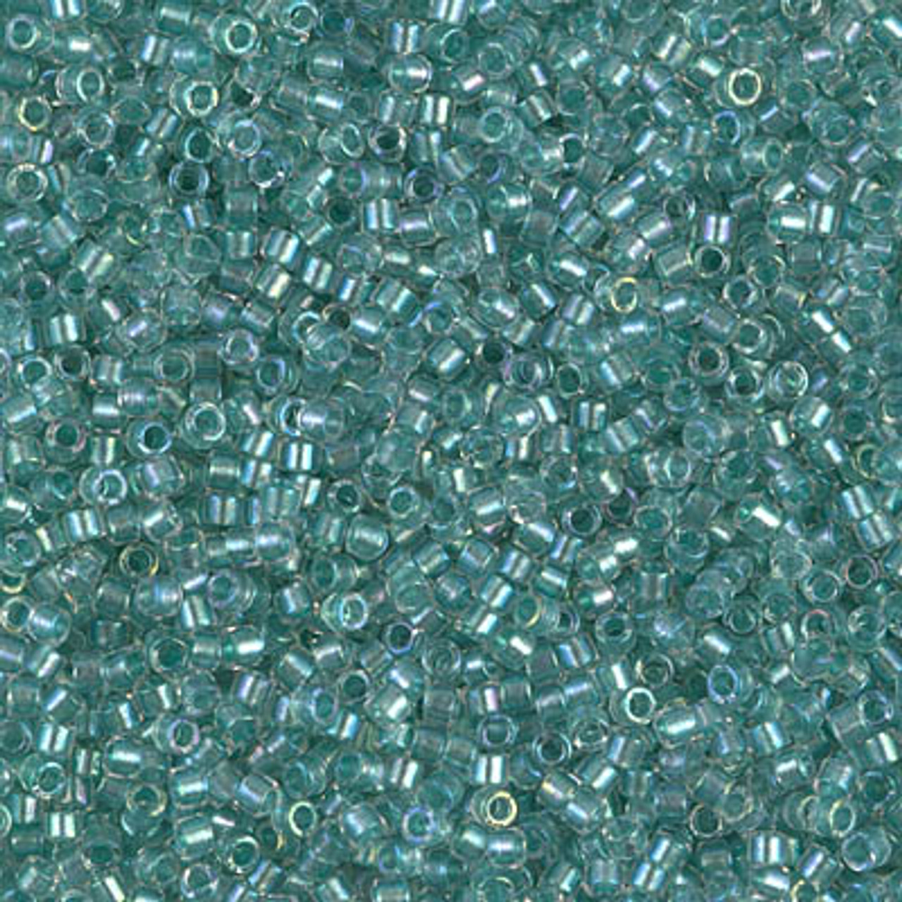 11/0 Aqua Green LIned Crystal AB Delica DB1767 (7.2 Grams)