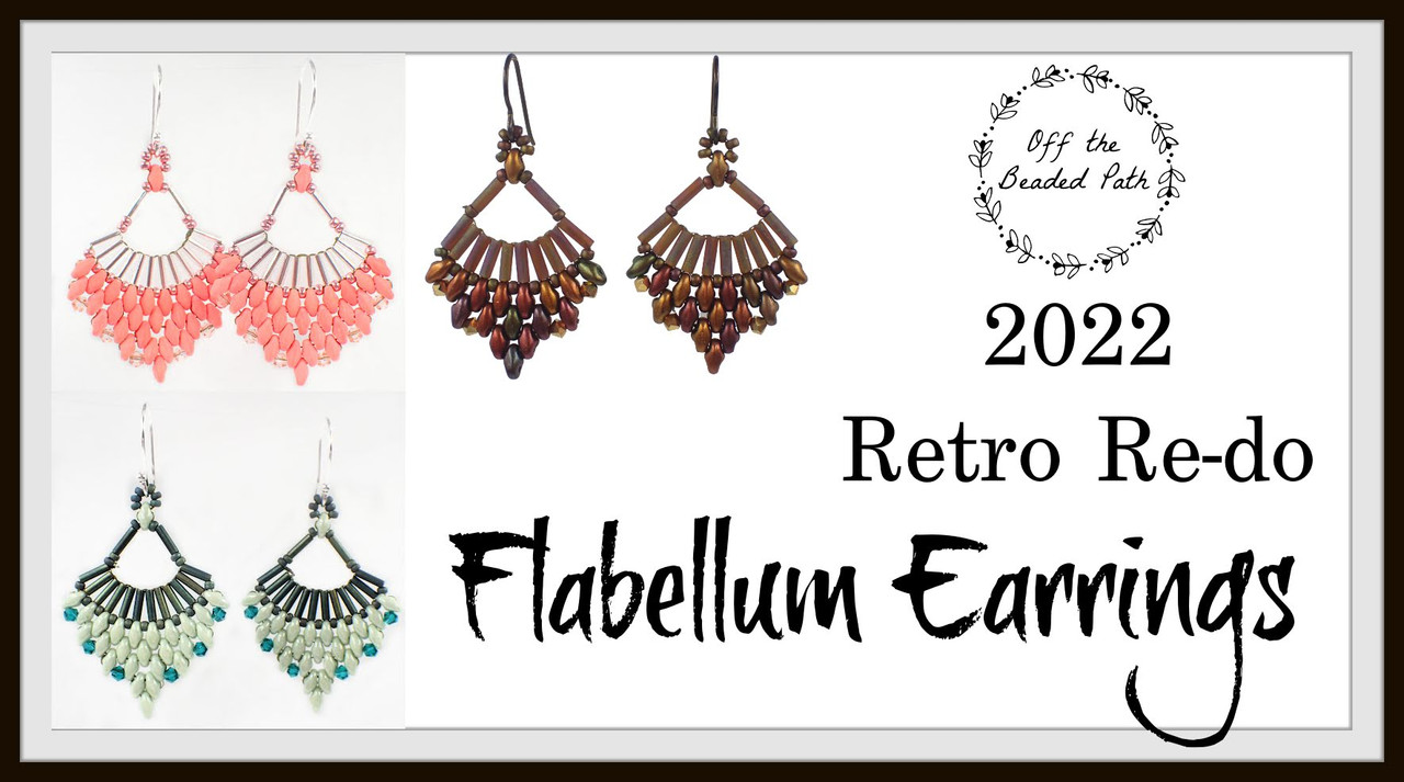 Green Flabellum Earring Kit - includes digital pattern