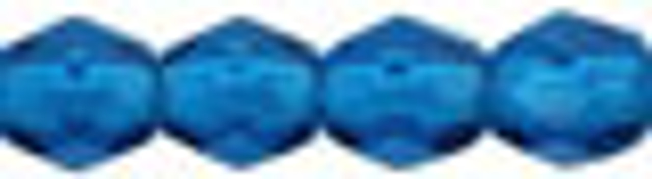 4mm Capri Blue Fire Polish Beads (50pk)