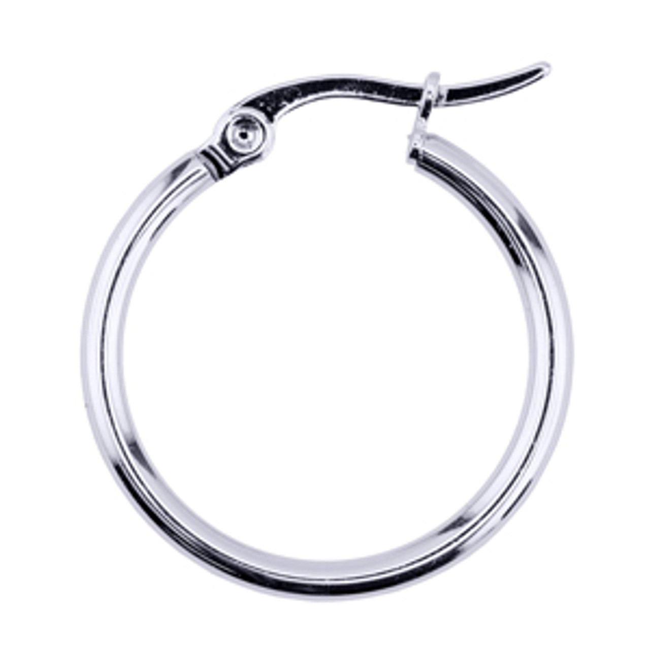 Hoop Earrings, 2 mm / .079 in, Width, 23 mm / .906 in, Stainless Steel, 2 pc