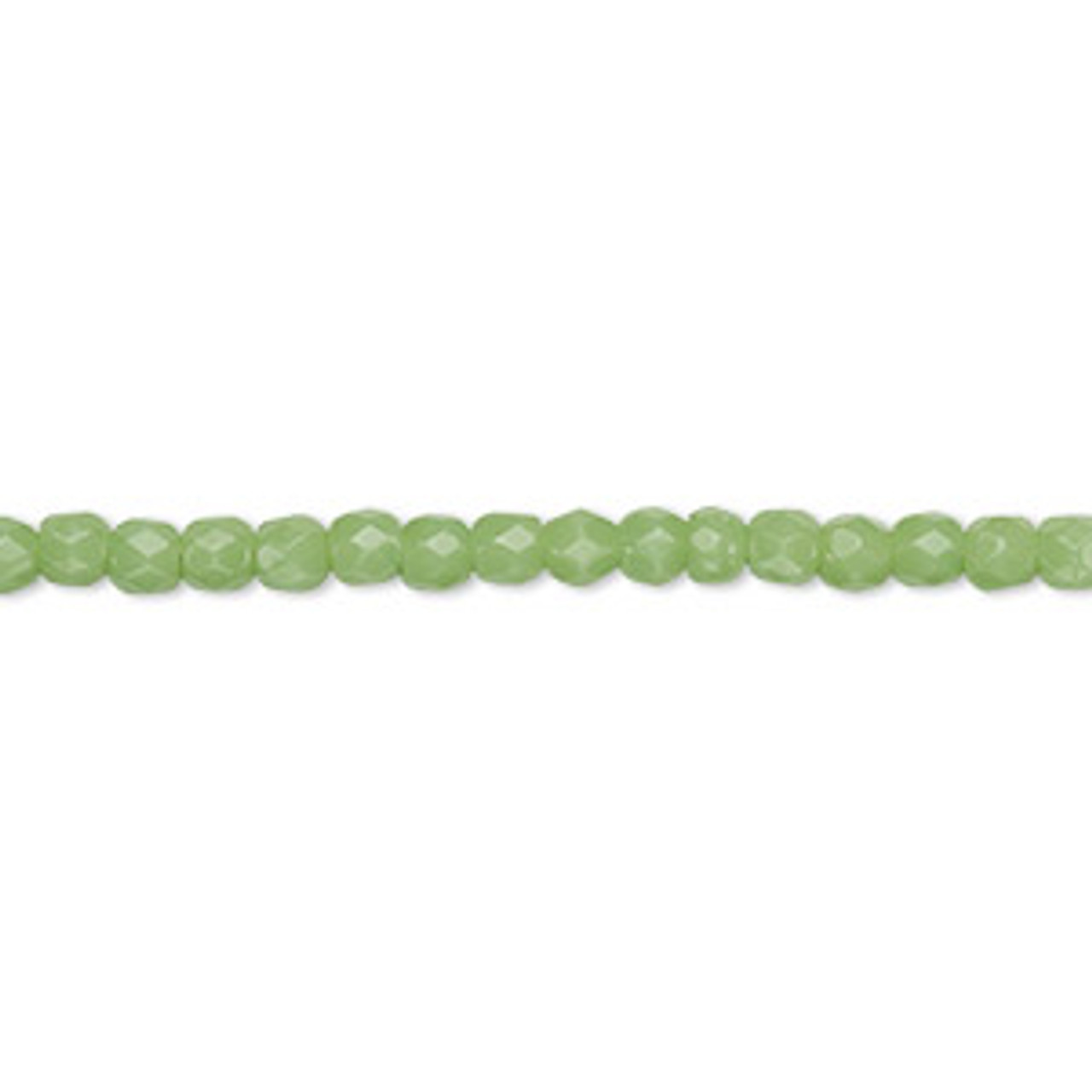 3mm Opaque Green Fire Polish Beads (130 Beads) 
