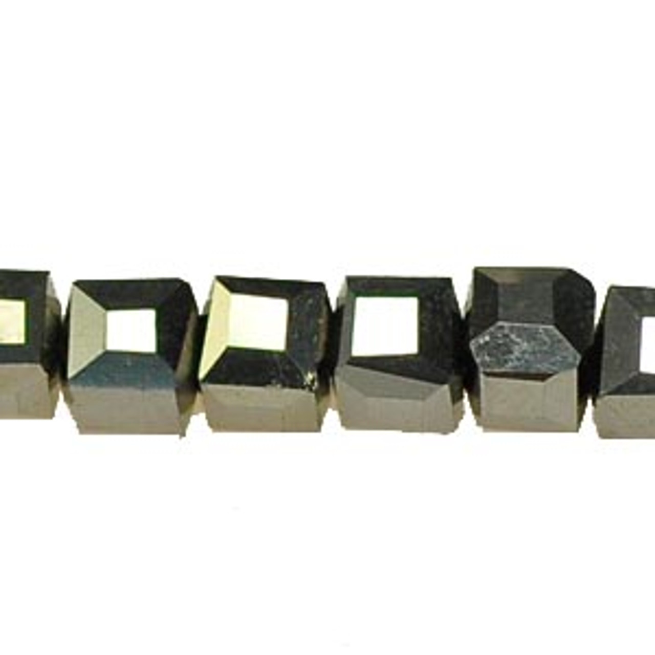 6mm Silver Plated Cube Thunder Polish (33pk)